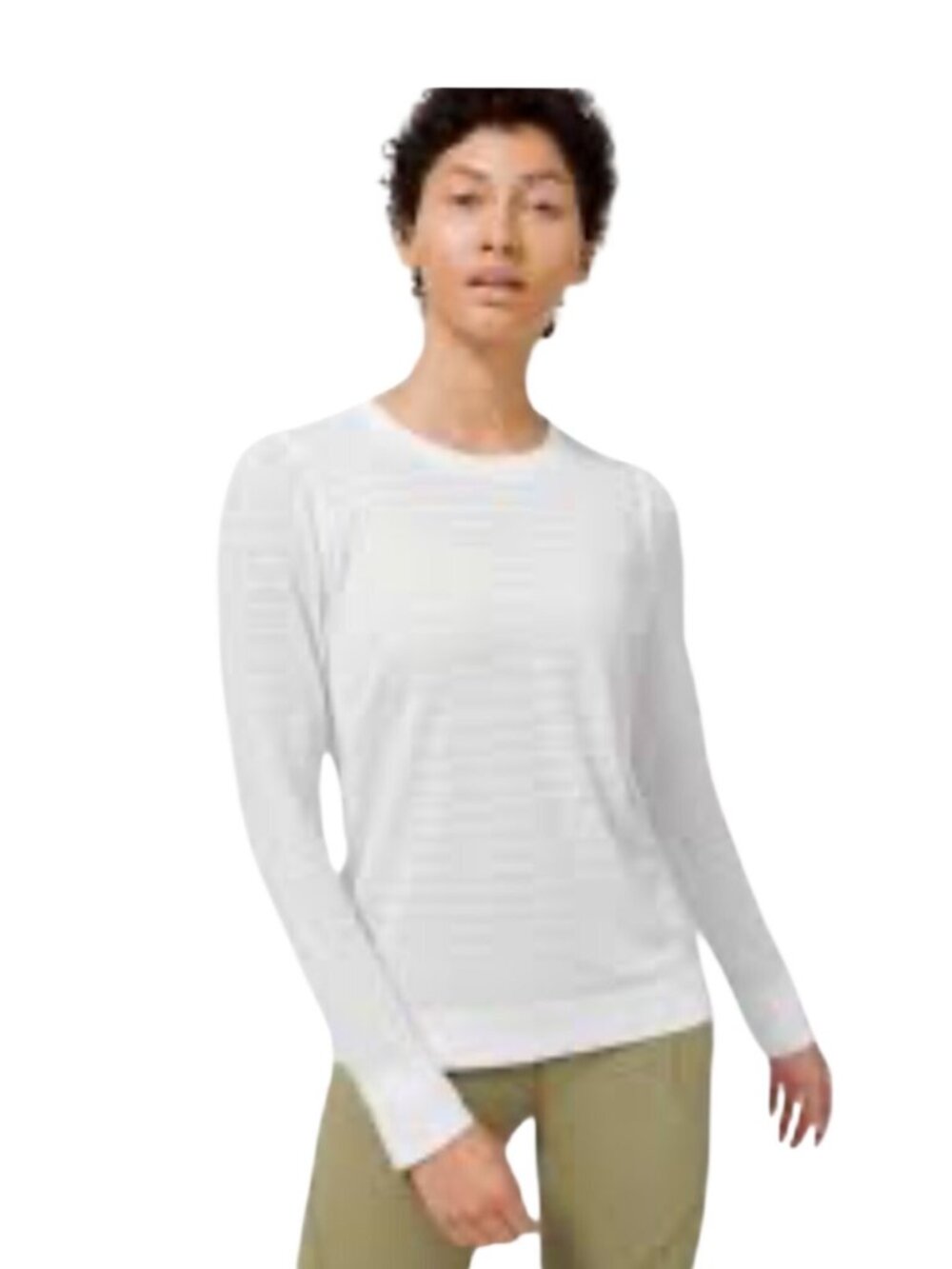 Lululemon Swiftly Breathe L/S Shirt White Relaxed Fit 6 Lightweight Athletic